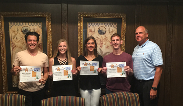 Photo of 2019 Donald G. Smith Scholarship Recipients from left to right: Natalio C., Kailey F., Paige E., Caleb L. and MilWay CEO Allen Brown.